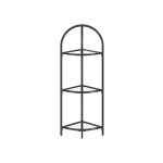 Hoekrek met 3 niveaus, boekenkast, plantenrek - stalen frame, gehard glas - geschikt voor woonkamer en keuken