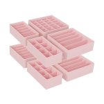 Opbergdozen set van 8 voor ondergoed, bh, stropdas, sokken, lade-organizer en opbergsysteem voor garderobe - roze