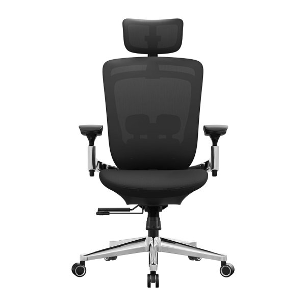 Comfortabele en ergonomische bureaustoel met verstelbare rugleuning en zitting - tot 150 kg belastbaar - Zwart