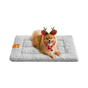 Huisdiermat in maat S voor katten en kleine honden, machinewasbaar en antislip 60x45cm - Warm hondenbed - Lichtgrijs