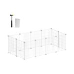 Knaagdieren kooi, Binnen konijnen ren hok, Trainingsomheining, Zelfbouw Metalen Modulaire Hekwerk voor Hamster, Huisdier, Kleine Dieren, Wit