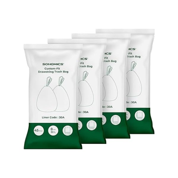 Vuilniszakken Sterk en Scheurbestendig - plastic afvalzakken, ideaal voor afvalsortering, 30L (180 stuks) Wit