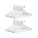 Set van 50 kunststof kleerhangers voor ruimtebesparend opbergen van kleding, lichtgewicht kledinghangers, geschikt voor broeken, jassen en jurken in wit