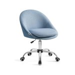 Comfortabele bureaustoel met schuimvulling en in hoogte verstelbaar voor studie ideaal voor thuiskantoor en slaapkamer - Blauw