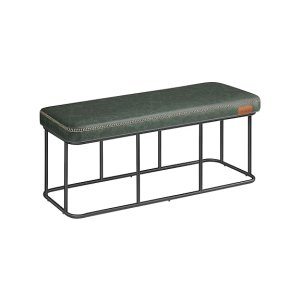 Moderne Halbank Zitbank met stalen frame en kunstleren bekleding, belastbaar tot 300 kg, in Bosgroen