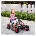 Gocart - KinderKart - Verstelbare zitting - Rubberen banden - Rood/Zwart