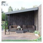 Tuinpaviljoen - LuxeLounge - Metalen frame - Polyestertentdoek - Grijs