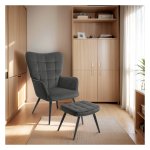 Fauteuil - LuxCraft - fluweelachtige bekleding - grijze