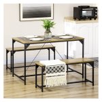 Eetkamerset – ModernLiving - 3-delige set – Natuurlijke uitstraling - Grijs