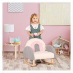 Peuterschommelstoel - Kinderfauteuil - Grijs met Lamsvelimitatie