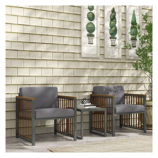 Tuinmeubelset - LoungeMasters - Bistro-set – Salontafel - Grijs
