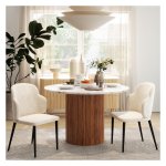 Stoelen - LuxeLiving - met rugleuning - fluwelen bekleding - beige