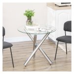 Eettafel - ModernLiving - Glazen tafelblad - Staal - Transparant