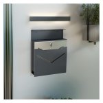 Muurbrievenbus - LuxeDesign - Krantenhouder - Kijkvenster - Antracietkleur