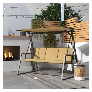 Tuinschommelbank - Verstelbaar dak - Khaki