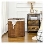 Wasmand - Bamboe - Groot formaat - Deksel - Bruin