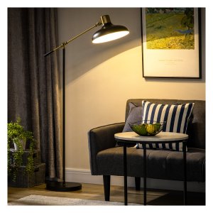 Vloerlamp - Verstelbare leeslamp - Zwenkbaar - Zwart