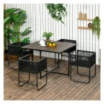 Tuinset - Luxe Garden - 4 verstelbare stoelen - Bijzettafel - Grijs
