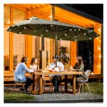 Parasol - Luxe Garden - LED-verlichting - Verstelbare kantelhoek - Donkergrijs