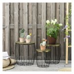 Salontafelset - Retro Living - Metalen draadmanden - Natuurlijk zwart