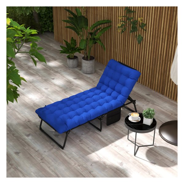 Vouwbed - TravelGear - Verstelbaar en inklapbaar - Donkerblauw