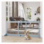 Hondenhek - LuxePets - Uittrekbaar met deur - Voetsteun - Grijs