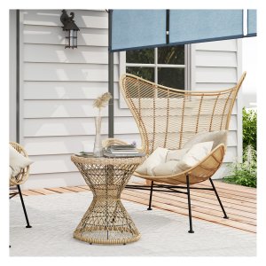 Bijzettafel - Rietenbij – UV-bescherming - Veiligheidsglas