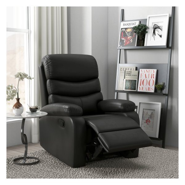 TV-fauteuil - RelaxLife - Ligfunctie - Voetsteun - Zwart