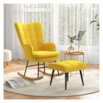 Schommelstoel - Relax&Comfort - Voetenbank - Beige