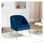 Loungestoel - Relaxify - Comfortabel - Fluweelachtig - Donkerblauw