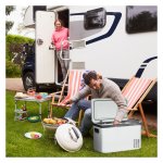 30L elektrische koelbox met LCD-display en compressor voor auto, boot, camper en reizen - 12/24V DC en 110-240V AC - Wit