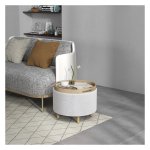 Poef - ModernLiving - Opbergruimte - Inklapbaar - Wit