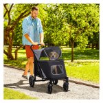 Hondenbuggy - ComfortPets - Geschikt voor grote honden - Veiligheidslijnen - Grijs