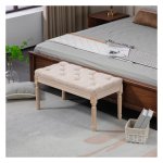 Bank - Vintage Zitbank - Gewatteerd - Decoratief - Beige