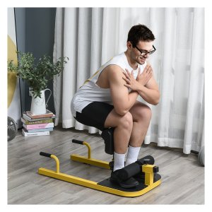 Kniebuigtrainer - PowerFit - Verstelbaar tot 120 kg - Staal in Geel