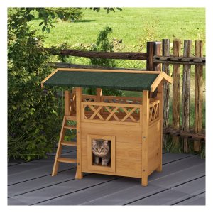 Kattenhuis - LuxeCat - Massief Hout - Verdiepingen - Bruin