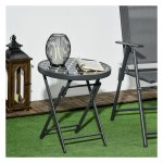 Bijzettafel - Outdoor Living - Opklapbaar & Glas - Zwart
