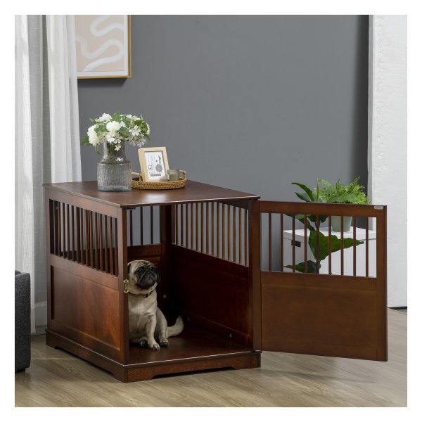 Hondenkennel - StevigHuis - Overdekt en vergrendelbaar - Bruin