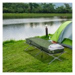 Campingbed - Comfortabel en opklapbaar eenpersoonsbed - Stabiel stalen frame - Groen