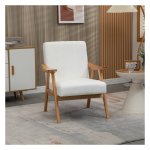 Loungestoel - Stijlvol Relaxmeubel - Armleuningen - Fluweelzacht - Crèmekleurig