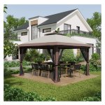 Tuinpaviljoen - Luxe Living - Verstelbare Hoogte - UV-bescherming - Beige