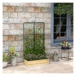 Plantenbak - GroenGeluk - Verhoogd met klimhulp - Natuurlijk hout