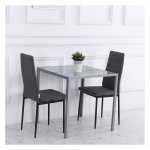 Eettafel - TrendyLiving - Vierkant - Glazen blad - Grijs