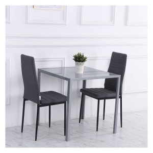Eettafel - TrendyLiving - Vierkant - Glazen blad - Grijs