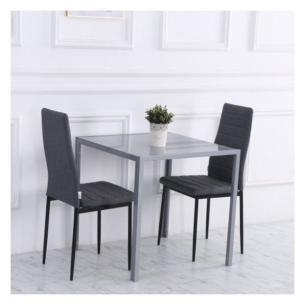 Eettafel - TrendyLiving - Vierkant - Glazen blad - Grijs