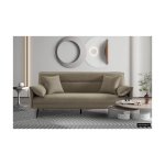 Slaapbank Sivas Beige , voor 3 personen, Eucalyptushouten frame, koudschuim matras