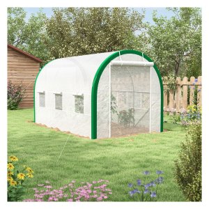 Kas - Tuinmeubelland - Tunnelvorm - Roldeur - Wit
