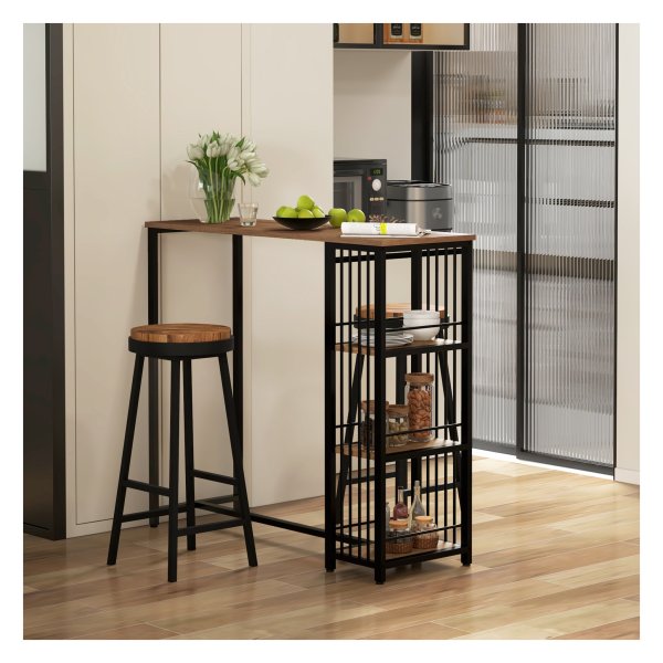 Bartafel - Industrial Living - Stalen frame – 3 planken - bruin