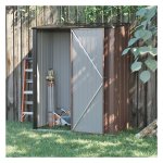 Gereedschapsschuurtje - Metalen tuinhuis - Lessenaarsdak - Bruin