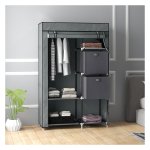 Kledingopbergsysteem – TrendyHome – laden en kledingstang - donkergrijs